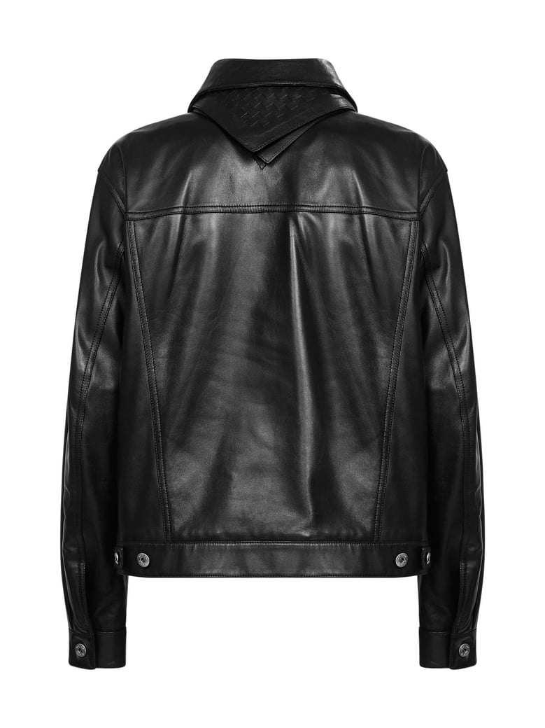 leather jacket nappa with intrecciato bandana by Selfnex