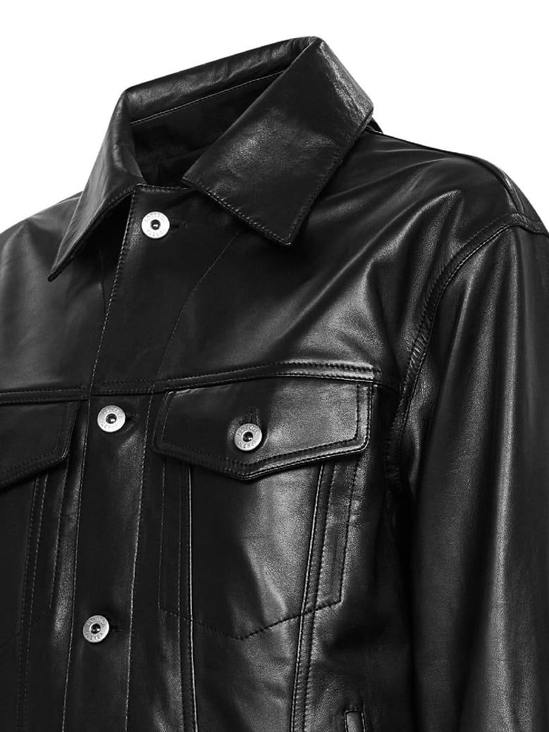 leather jacket nappa with intrecciato bandana by Selfnex