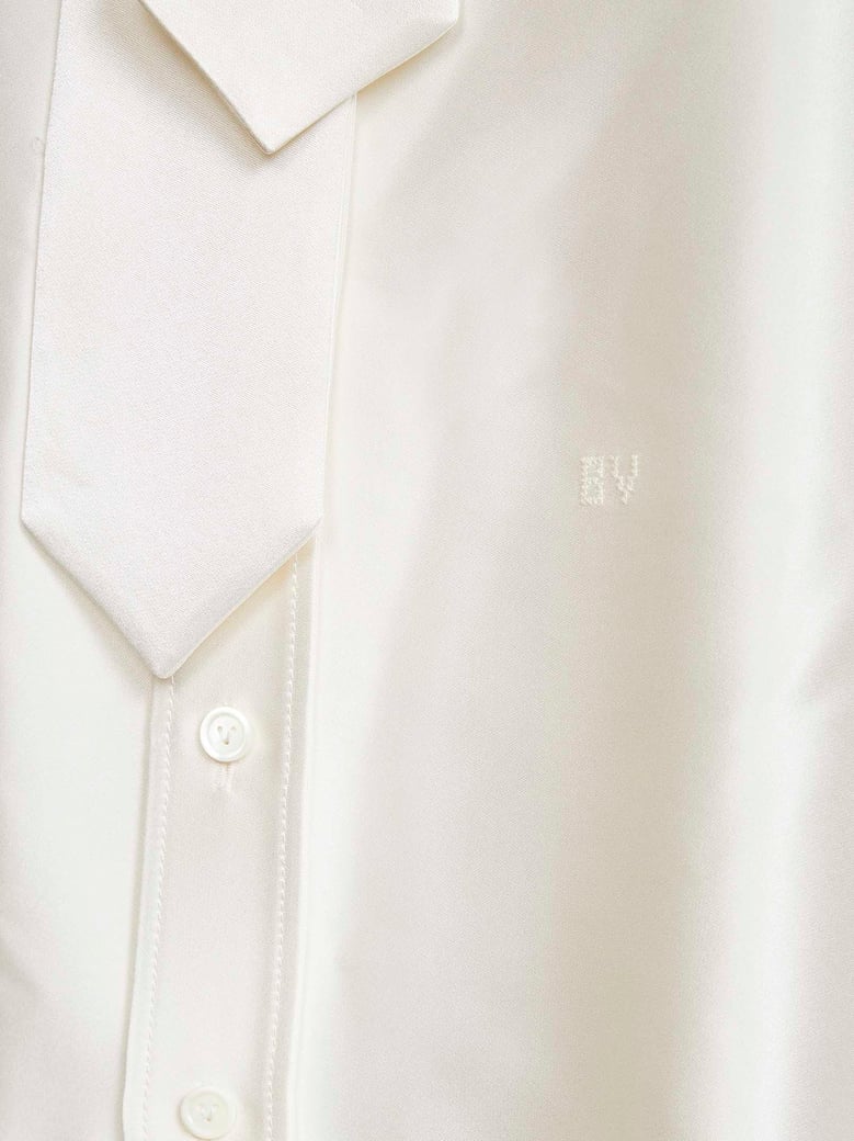 shirt oversized silk satin ivory by Selfnex