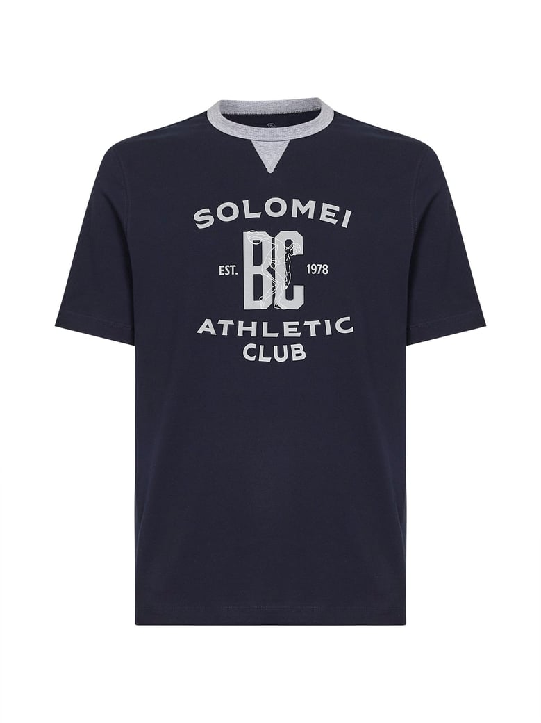 cobalt cotton jersey printed t-shirt by Selfnex