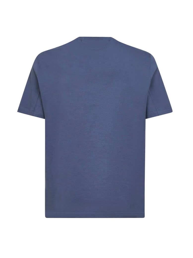 denim cotton jersey crewneck t-shirt by Selfnex