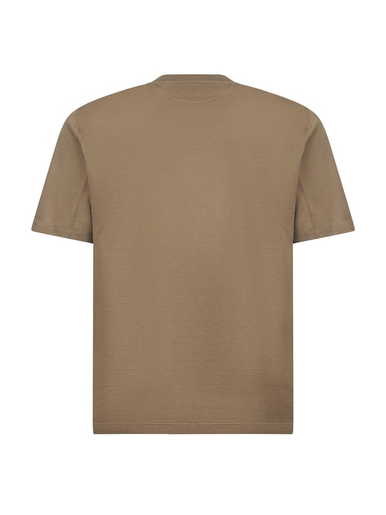 khaki cotton jersey crewneck t-shirt by Selfnex