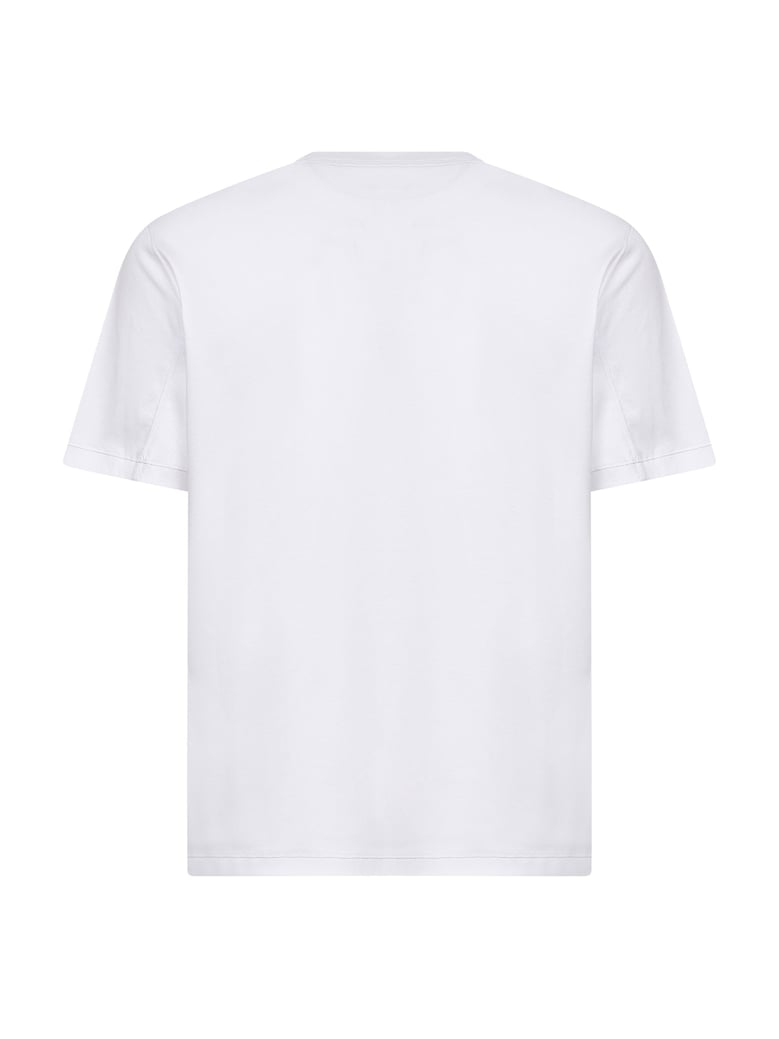 white solomeo crest crewneck t-shirt by Selfnex