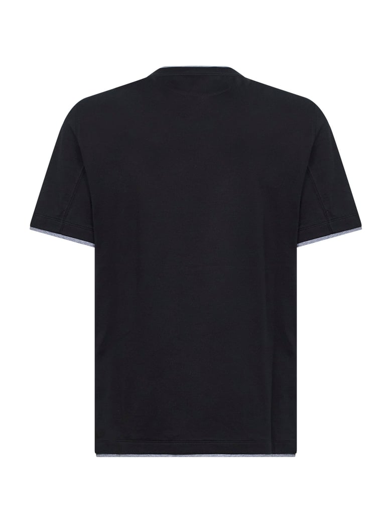t-shirt faux-layering cotton black by Selfnex