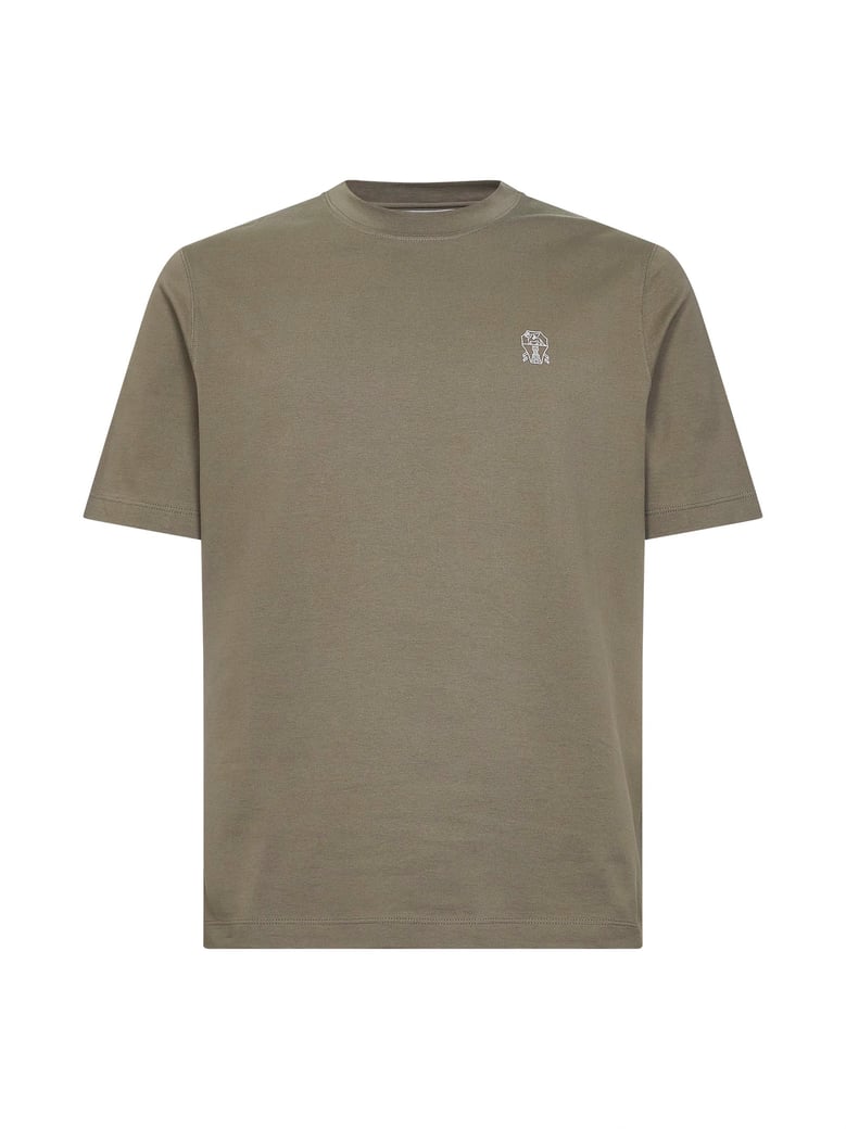 khaki crest t-shirt by Selfnex