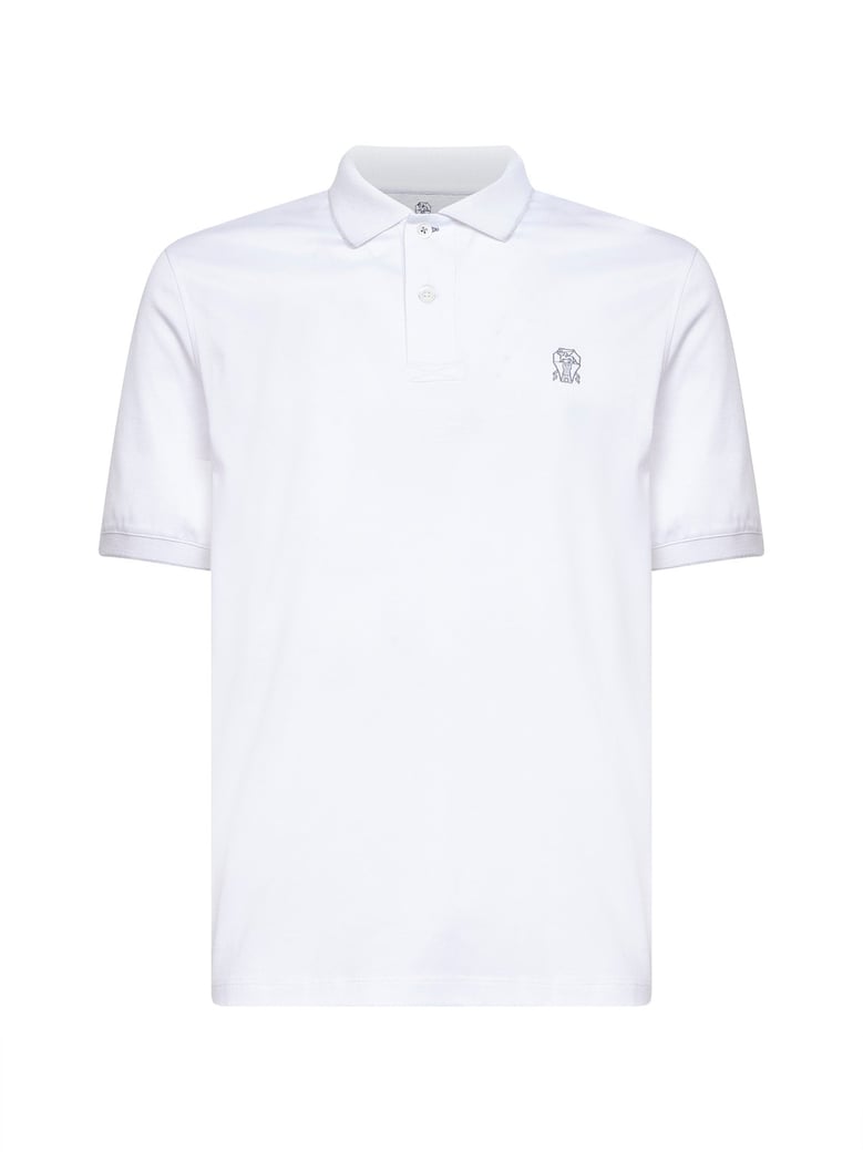 cotton polo shirt white by Selfnex