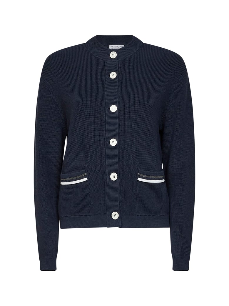 cardigan, ribbed cotton, blue by Selfnex