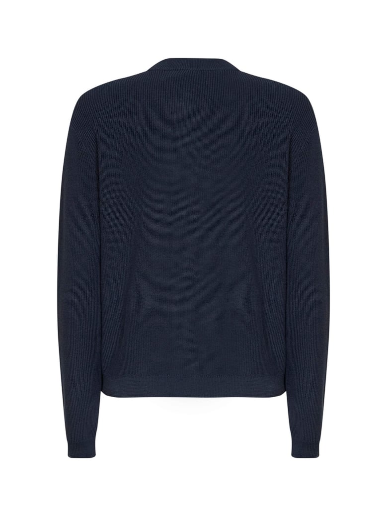 cardigan, ribbed cotton, blue by Selfnex