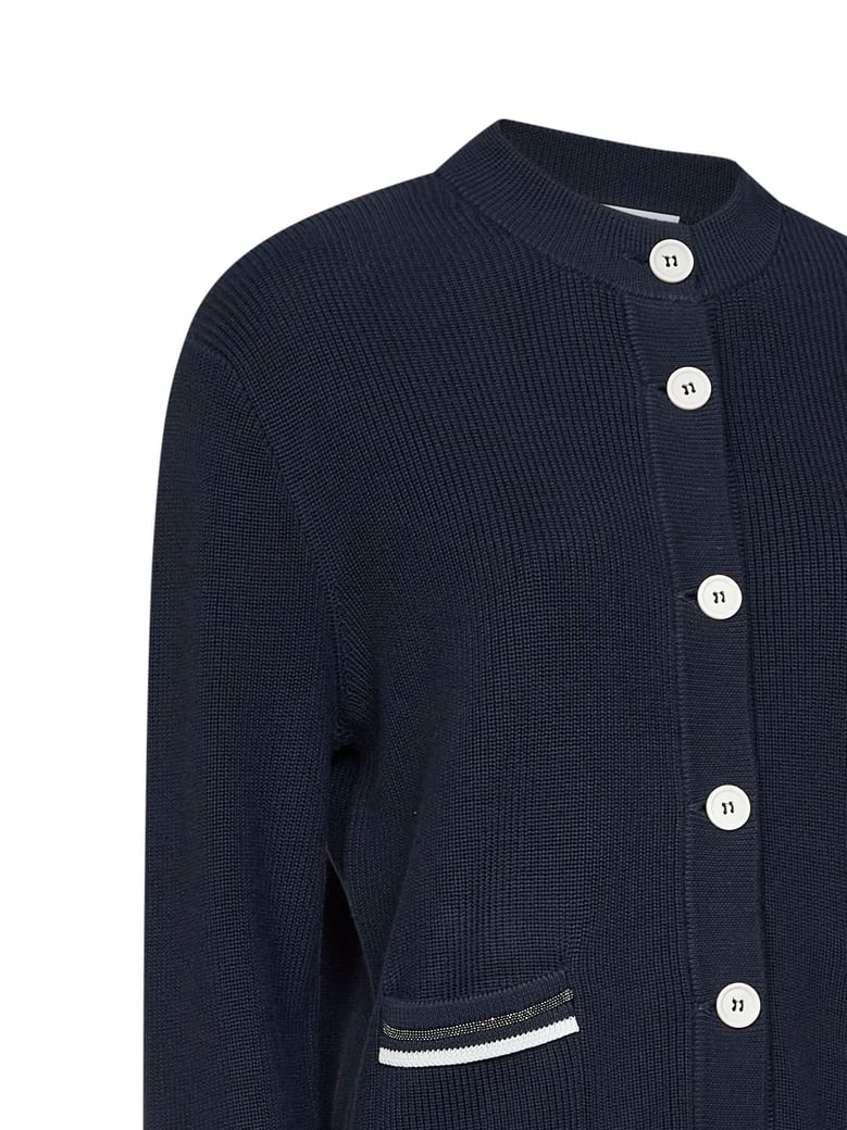 cardigan, ribbed cotton, blue by Selfnex