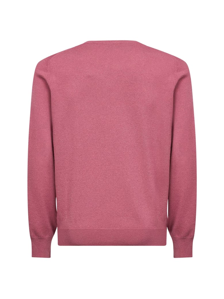 coral cashmere crewneck sweater by Selfnex
