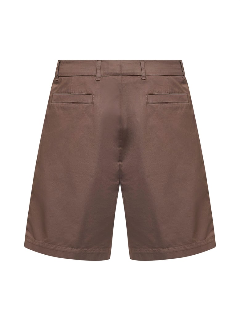 hazelnut gabardine bermuda shorts by Selfnex