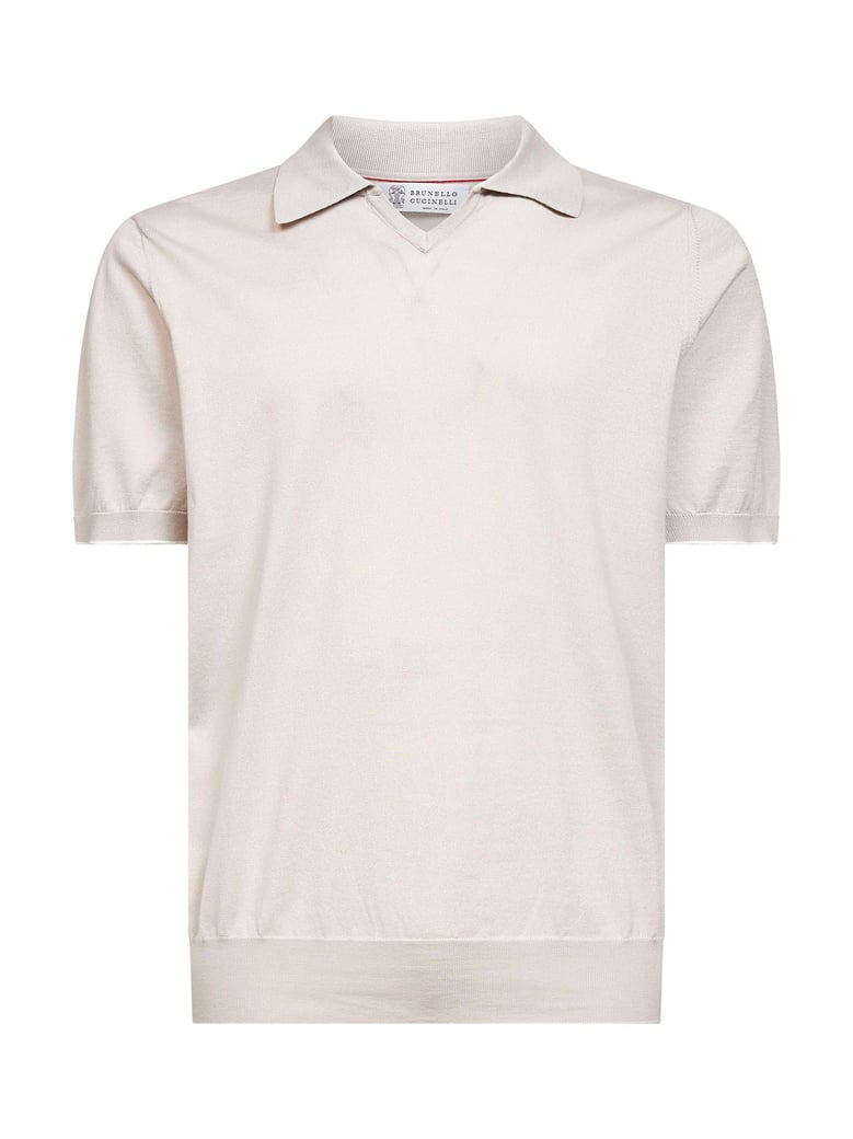 polo shirt jute cotton beige by Selfnex
