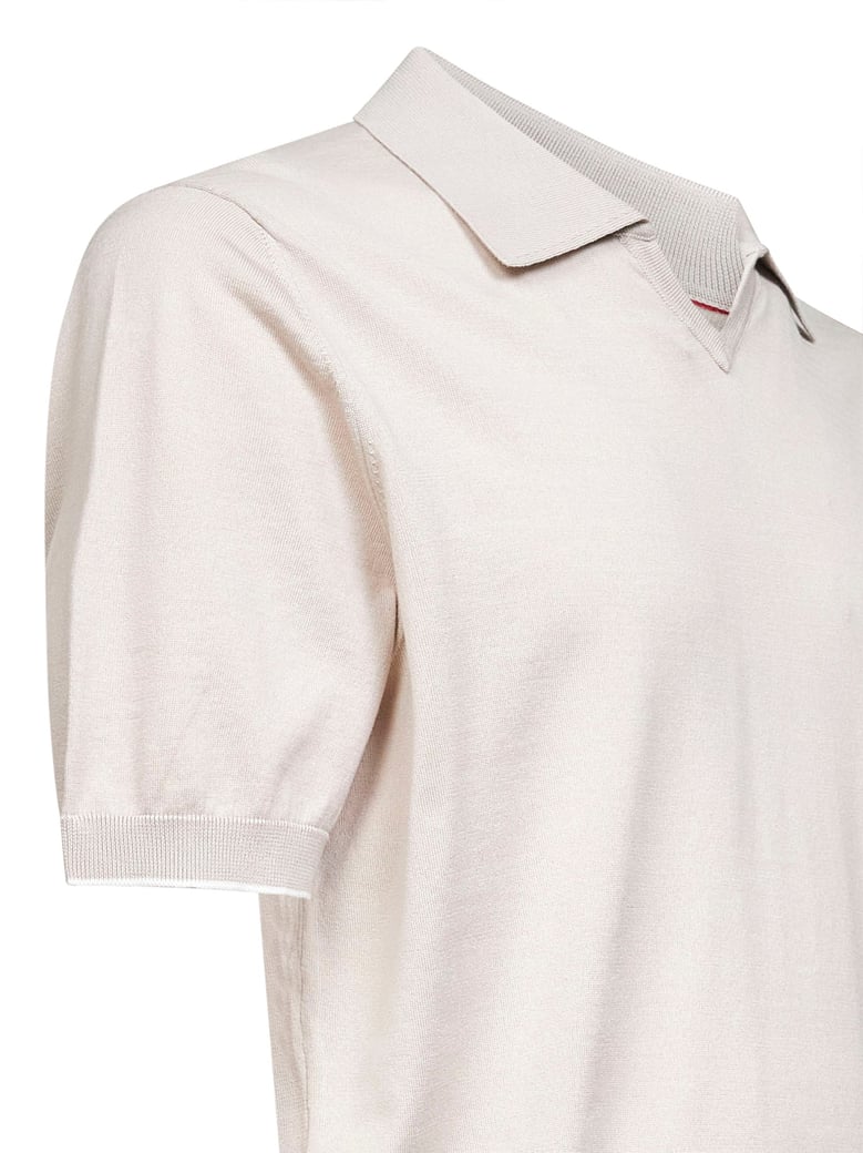 polo shirt jute cotton beige by Selfnex