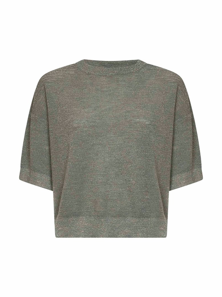 crewneck linen sweater military green by Selfnex