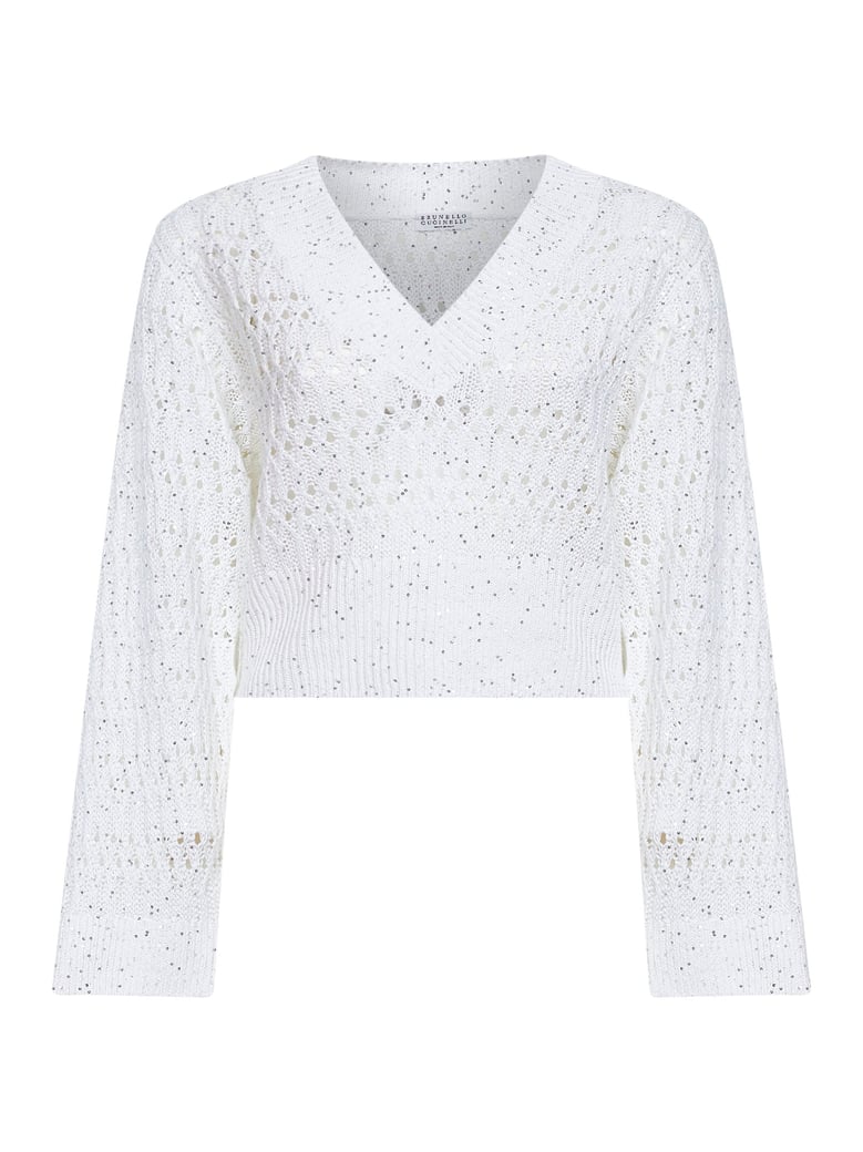 sweater dazzling braids linen white by Selfnex
