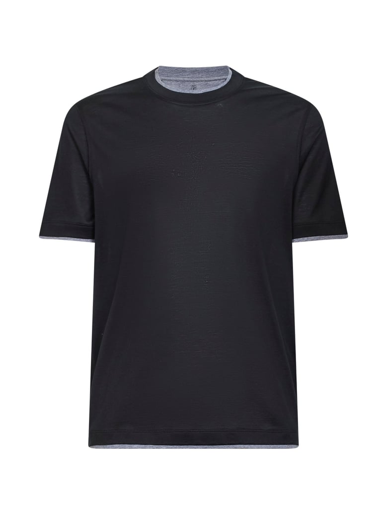 t-shirt faux-layering black jersey by Selfnex