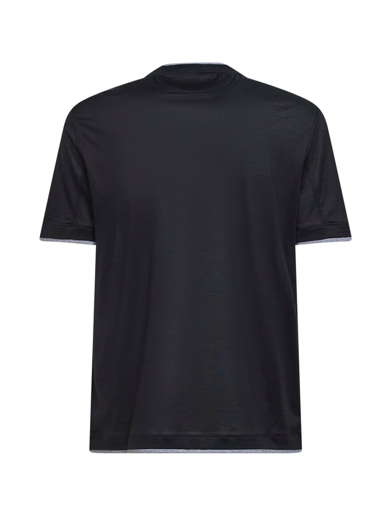 t-shirt faux-layering black jersey by Selfnex