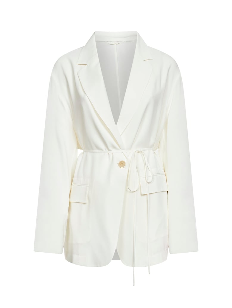 blazer silk sablé crêpe white by Selfnex