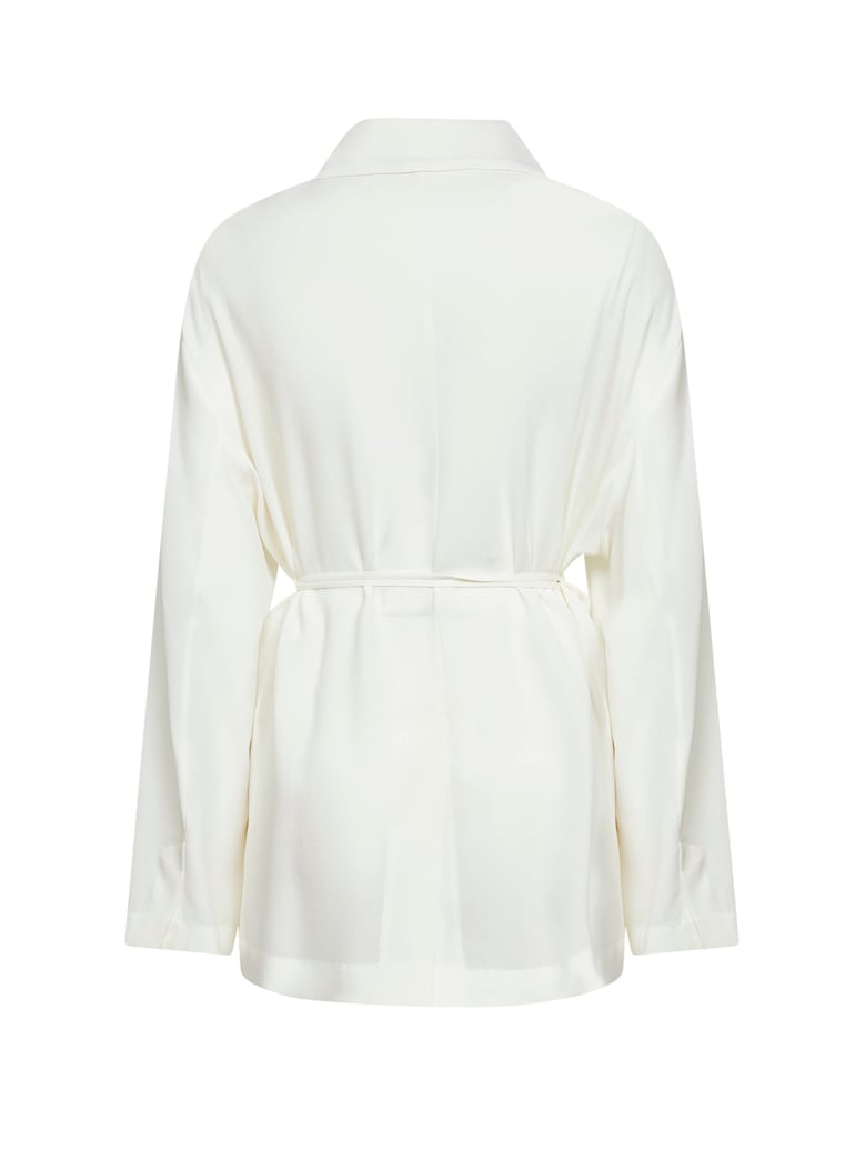 blazer silk sablé crêpe white by Selfnex