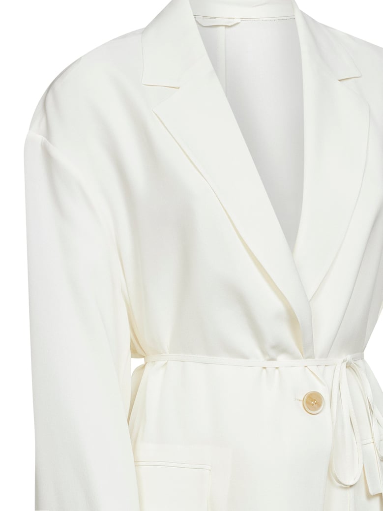 blazer silk sablé crêpe white by Selfnex