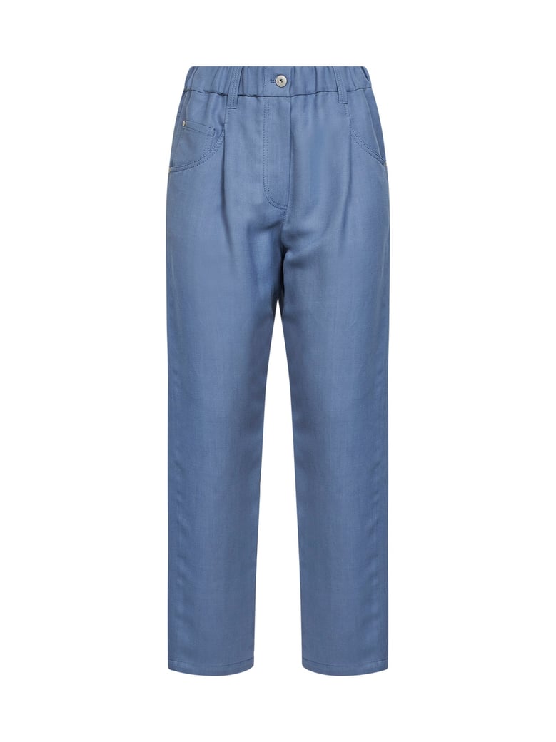 baggy twill trousers light blue by Selfnex