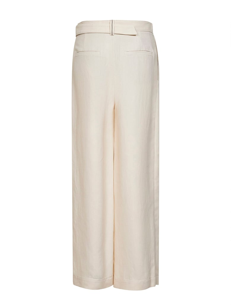 ivory fluid twill sartorial wrap trousers by Selfnex