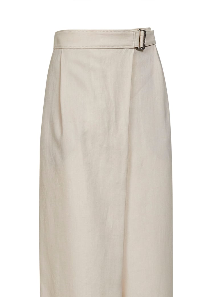 ivory fluid twill sartorial wrap trousers by Selfnex