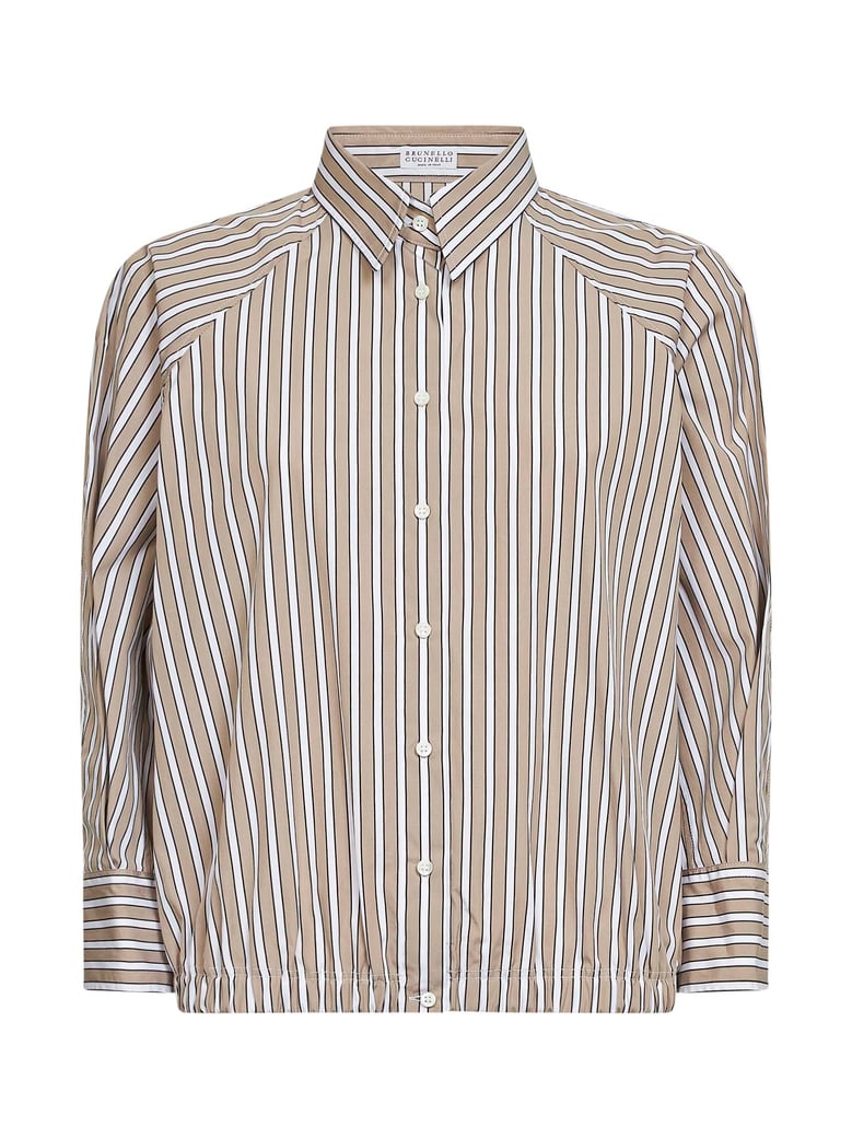 poplin shirt shadow-effect brown by Selfnex