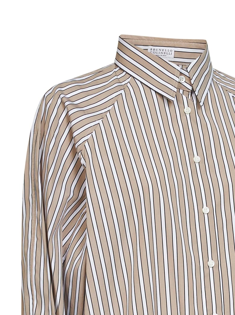 poplin shirt shadow-effect brown by Selfnex