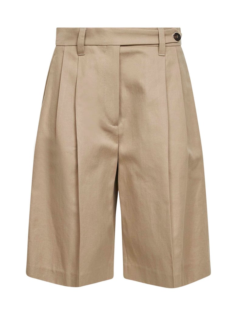 bermuda shorts sartorial beige gabardine by Selfnex
