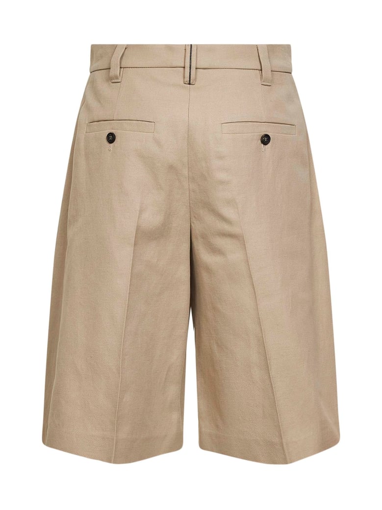 bermuda shorts sartorial beige gabardine by Selfnex