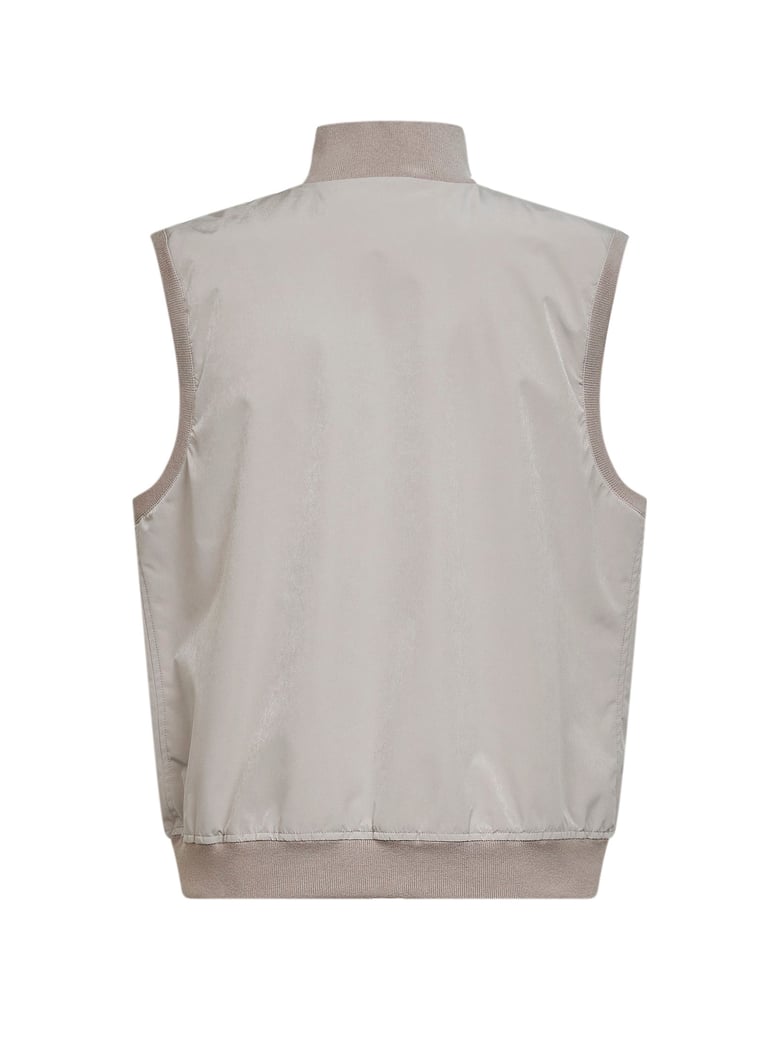 padded vest bonded nylon beige by Selfnex