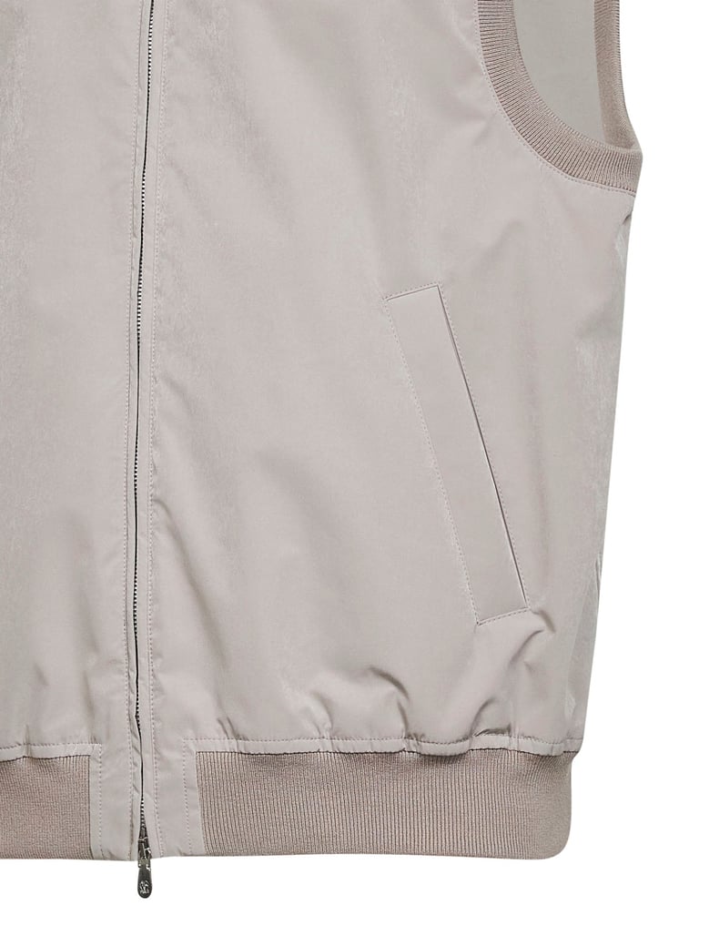 padded vest bonded nylon beige by Selfnex
