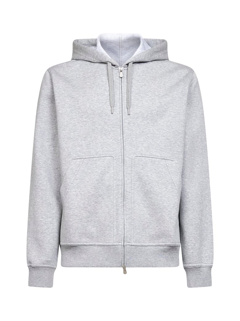 medium grey double fleece zip-up hoodie by Selfnex
