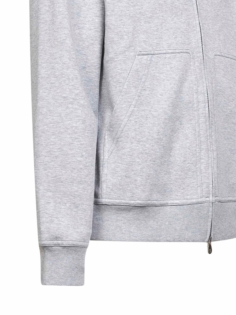 medium grey double fleece zip-up hoodie by Selfnex