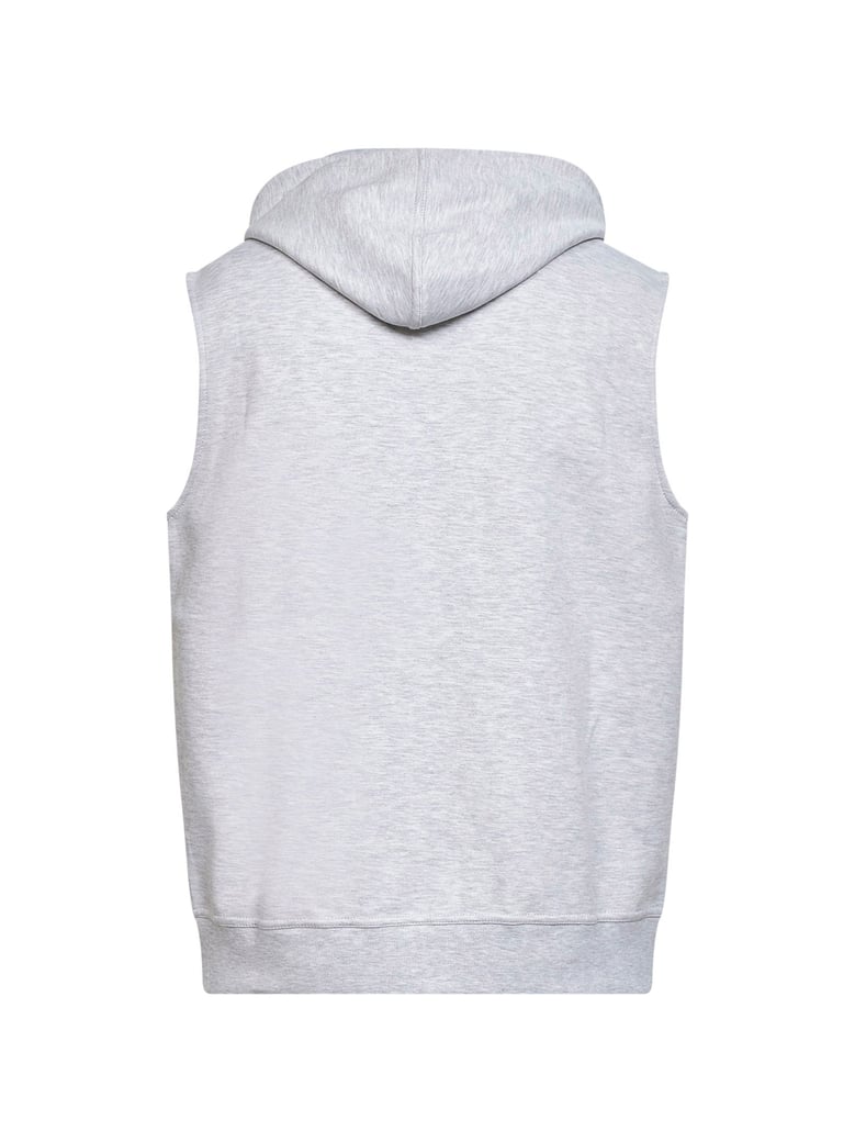 double-fleece hooded vest pearl grey by Selfnex