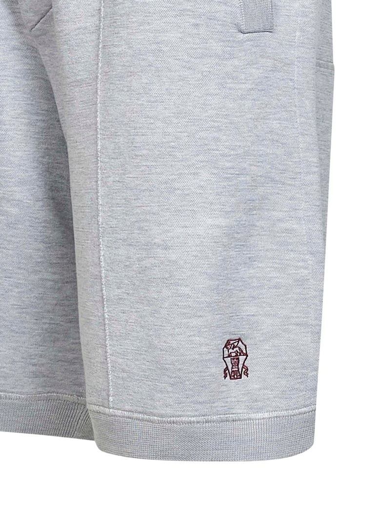 bermuda shorts grey silk-cotton knit by Selfnex