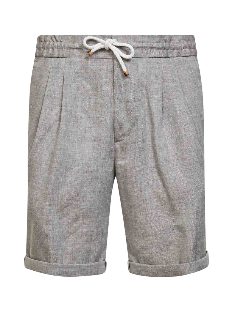 bermuda shorts beige linen & virgin wool by Selfnex