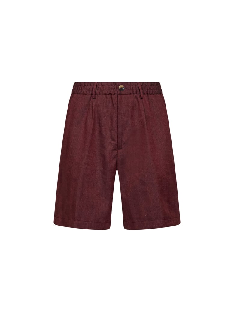 bermuda shorts chevron linen bordeaux by Selfnex