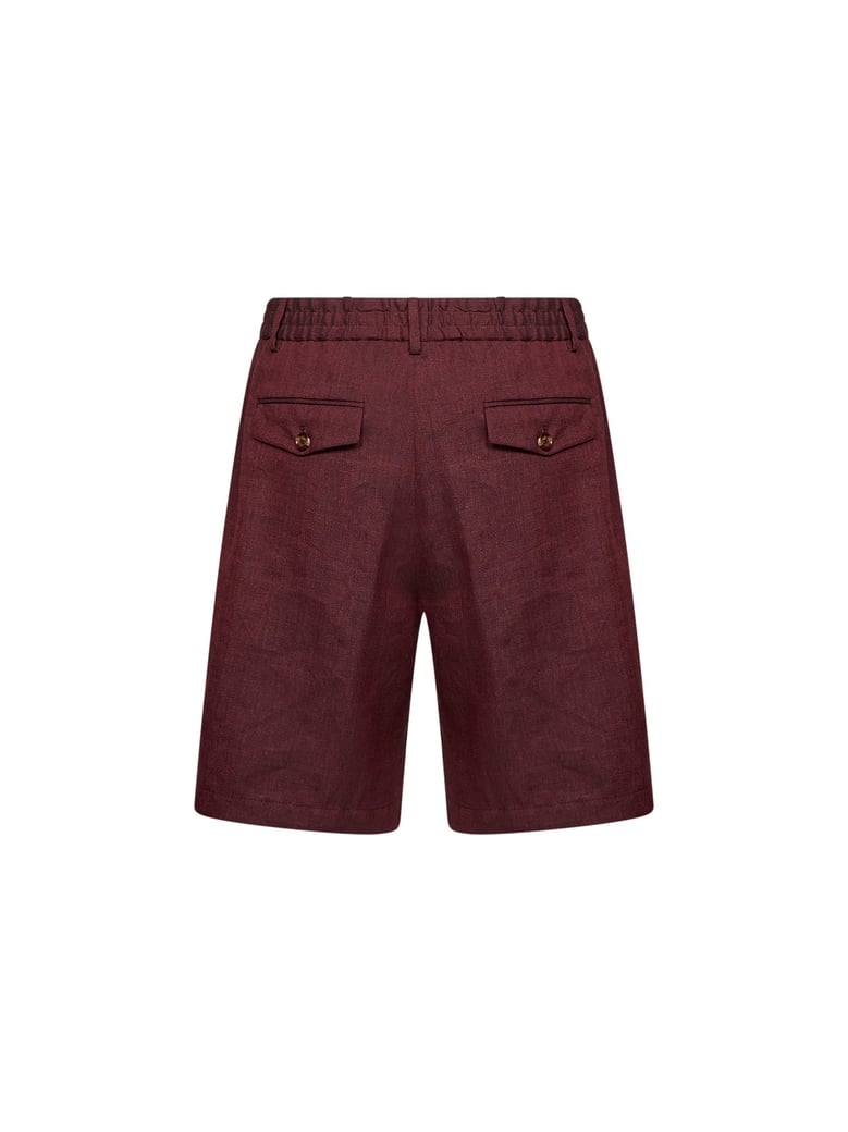 bermuda shorts chevron linen bordeaux by Selfnex