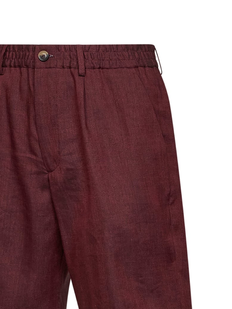 bermuda shorts chevron linen bordeaux by Selfnex