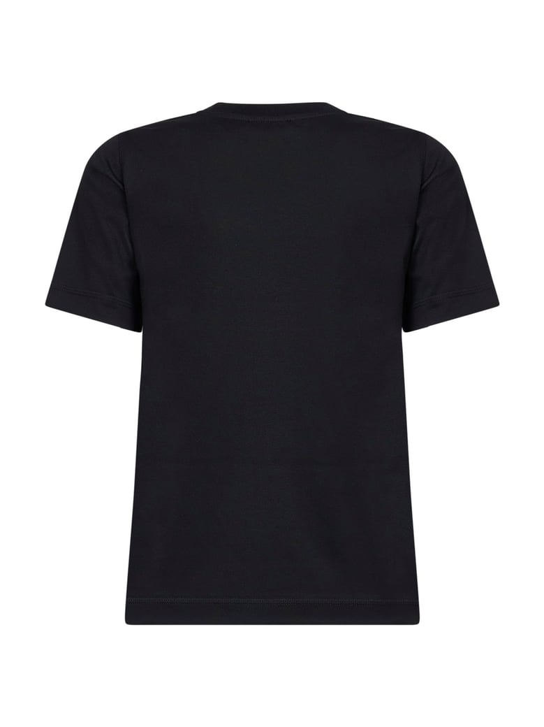 black cotton check patch t-shirt by Selfnex