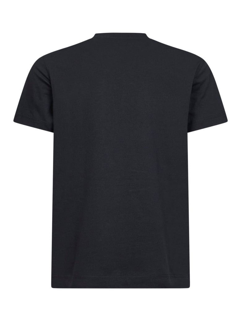 black cotton check patch t-shirt by Selfnex