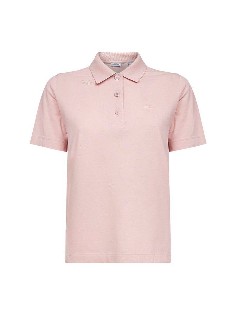 pink cotton piqué embroidered polo shirt by Selfnex