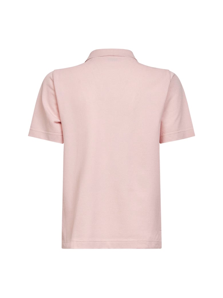 pink cotton piqué embroidered polo shirt by Selfnex