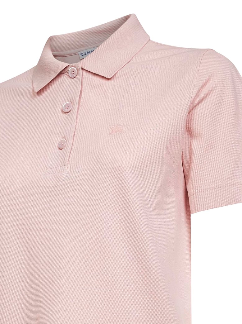 pink cotton piqué embroidered polo shirt by Selfnex