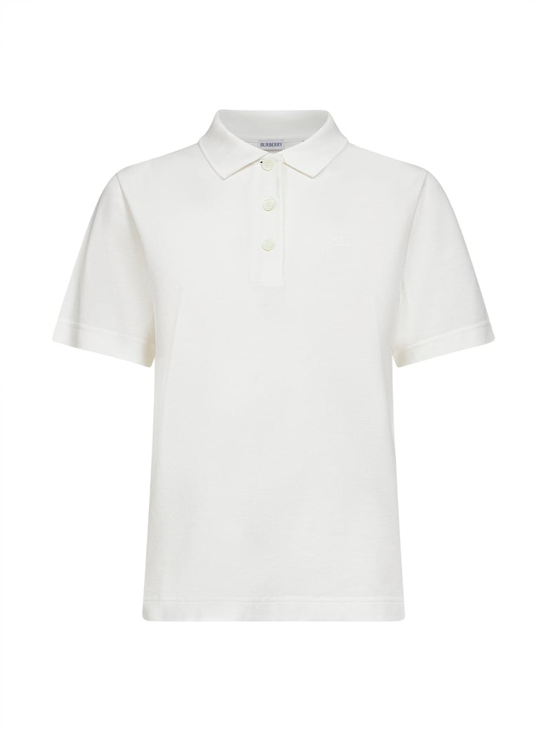 embroidered polo shirt in chalk cotton piqué by Selfnex