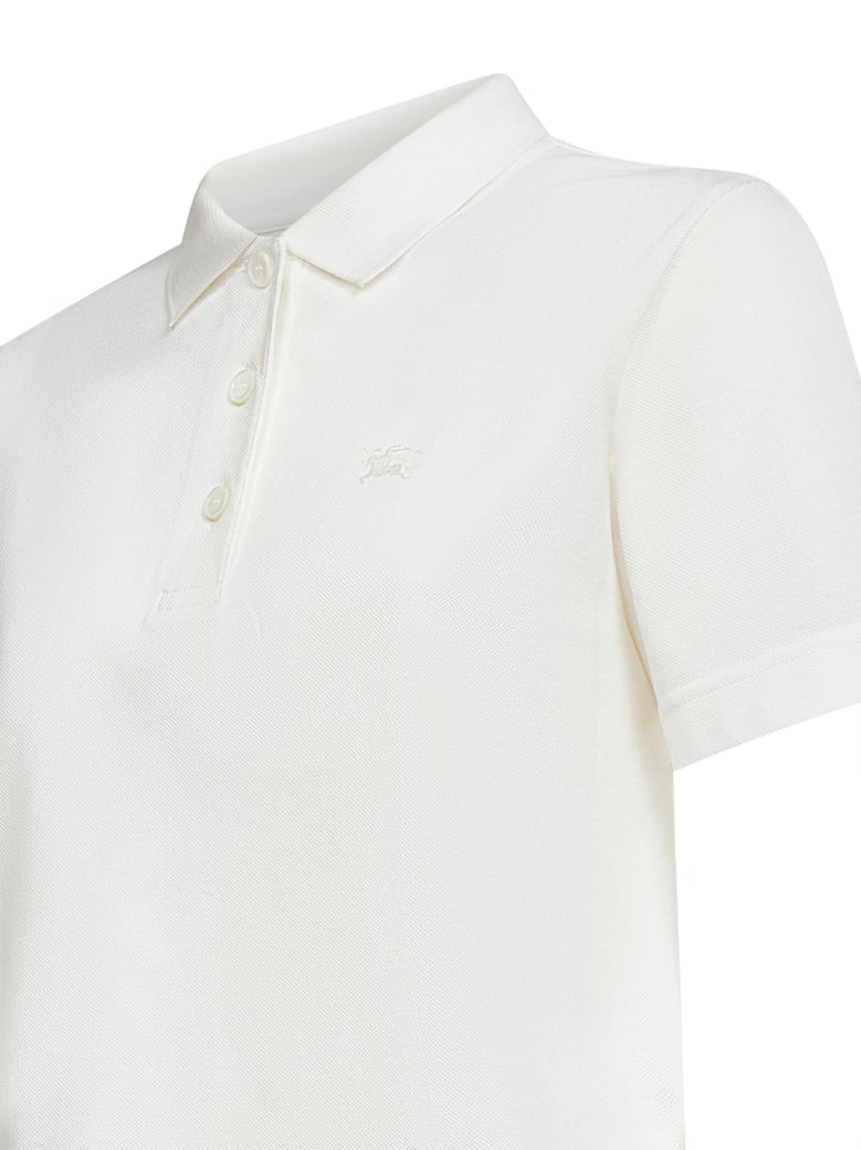 embroidered polo shirt in chalk cotton piqué by Selfnex