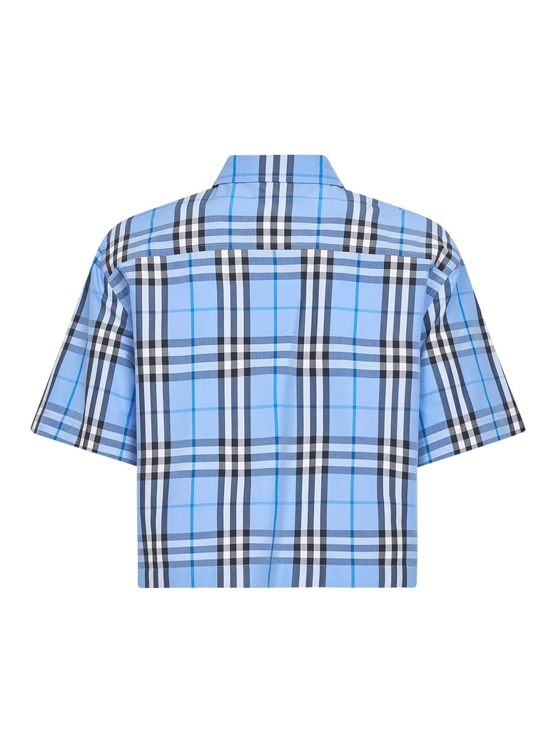 cropped cotton shirt light blue by Selfnex