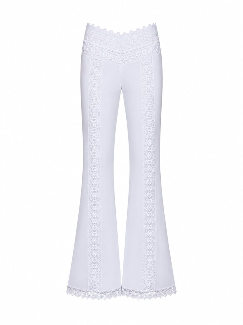 flared trousers vianora white by Selfnex